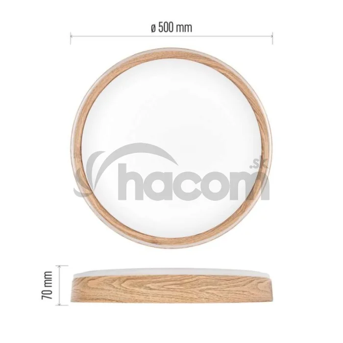 LED nástenné svietidlo ILVI, kruhové 45 W, stmievanie + CCT, drevo