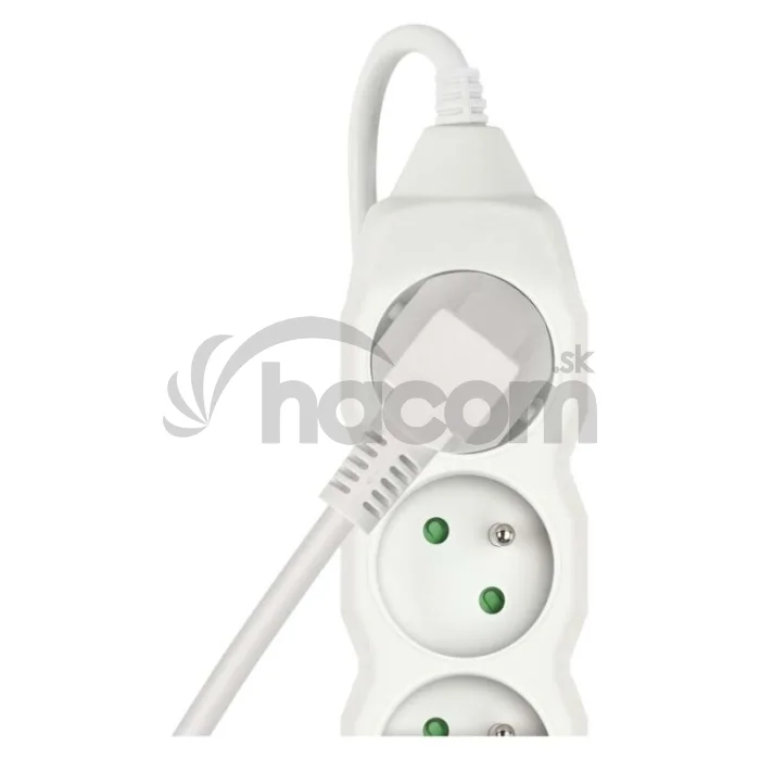 Predlžovací kábel 3 m / 4 zásuvky / biely / PVC / 1 mm2