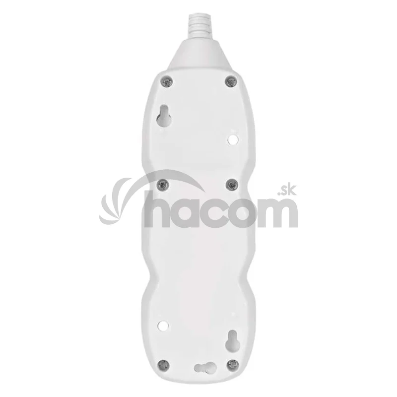 Predlžovací kábel 1,5 m / 3 zásuvky / biely / PVC / 1 mm2