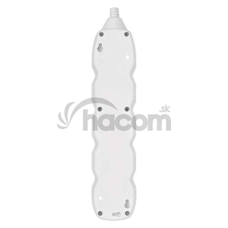 Predlžovací kábel 1,5 m / 5 zásuviek / biely / PVC / 1 mm2