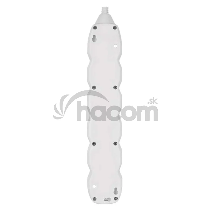 Predlžovací kábel 3 m / 6 zásuviek / biely / PVC / 1 mm2