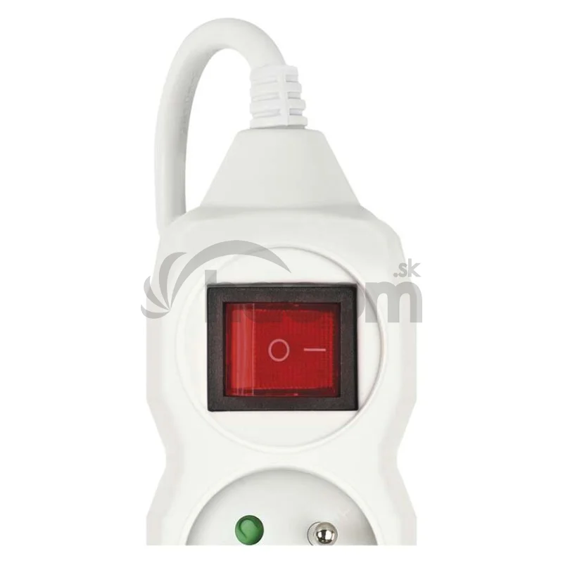 Predlžovací kábel 3 m / 3 zásuvky / s vypínačom / biely / PVC / 1 mm2