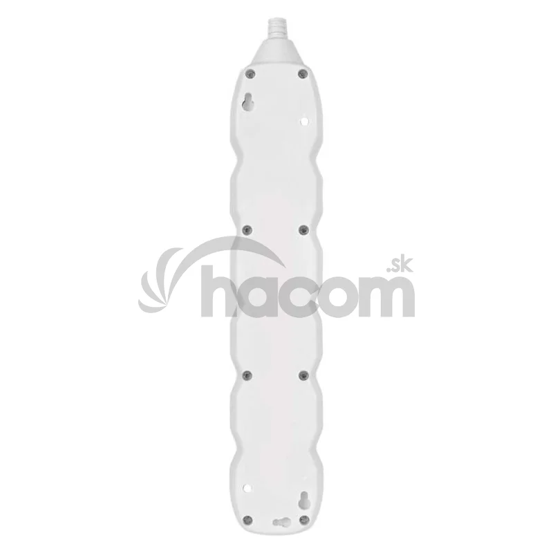 Predlžovací kábel 2 m / 5 zásuviek / s vypínačom / biely / PVC / 1 mm2