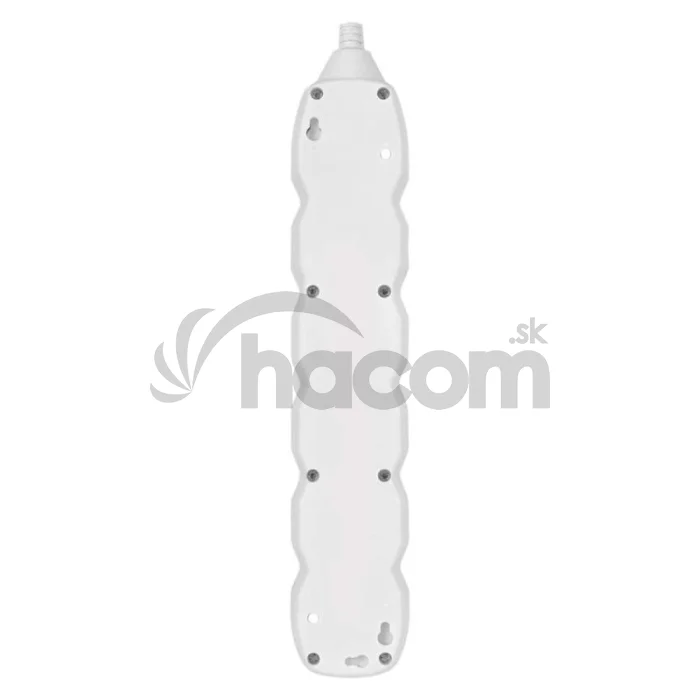 Predlžovací kábel 5 m / 5 zásuviek / s vypínačom / biely / PVC / 1,5 mm2