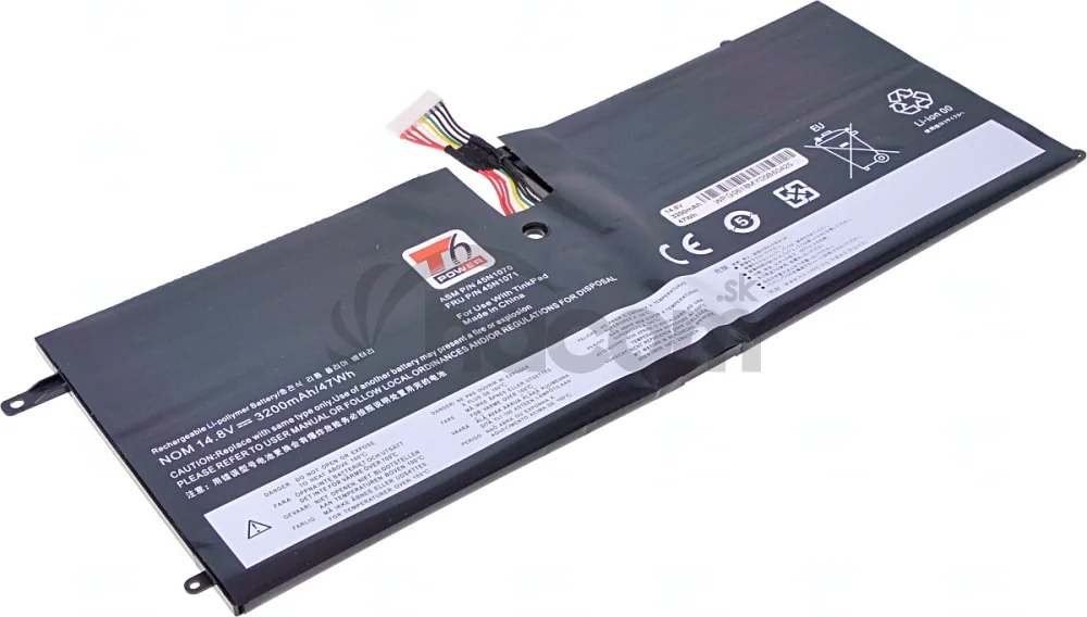 Batéria T6 Power pre Lenovo ThinkPad X1 Carbon 1st Gen, 3200mAh, 47Wh, 4cell, Li-Pol