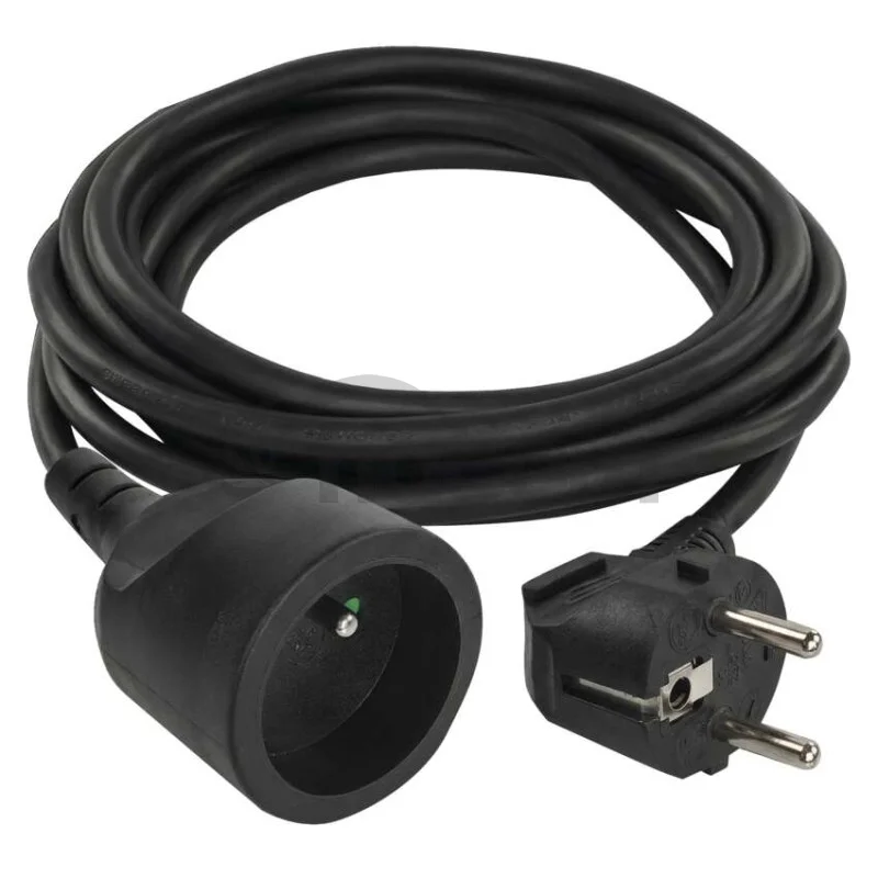 Predlžovací kábel 3 m / 1 zásuvka / čierny / PVC / 1,5 mm2