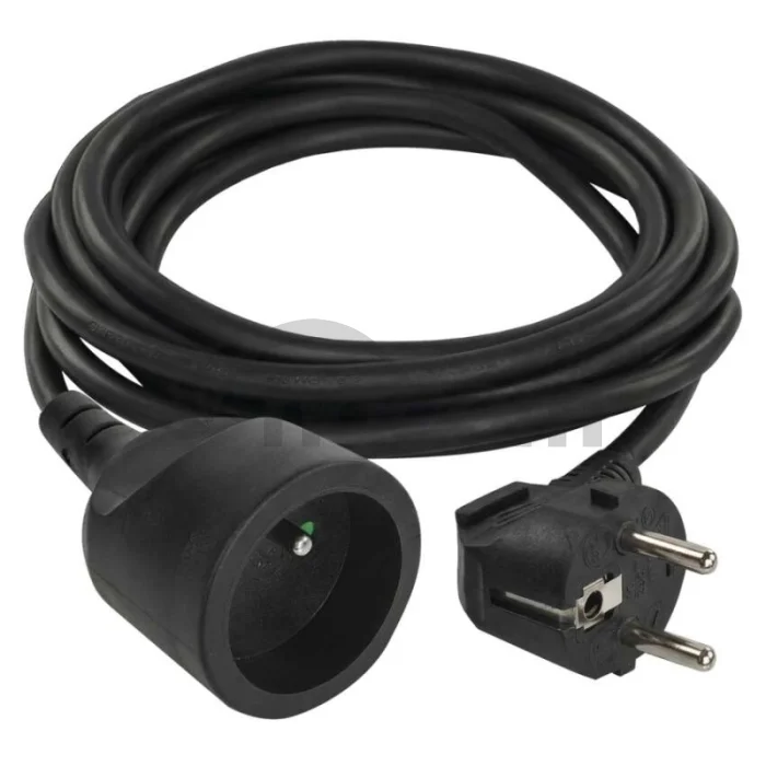 Predlžovací kábel 3 m / 1 zásuvka / čierny / PVC / 1,5 mm2