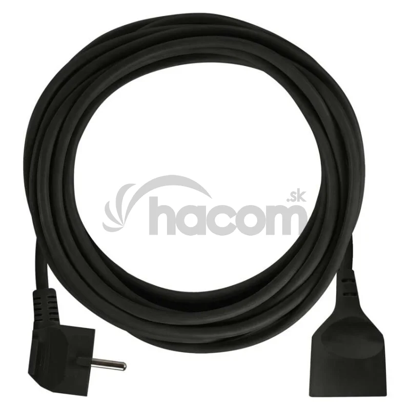 Predlžovací kábel 5 m / 1 zásuvka / čierny / PVC / 1,5 mm2