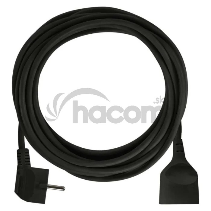 Predlžovací kábel 5 m / 1 zásuvka / čierny / PVC / 1,5 mm2