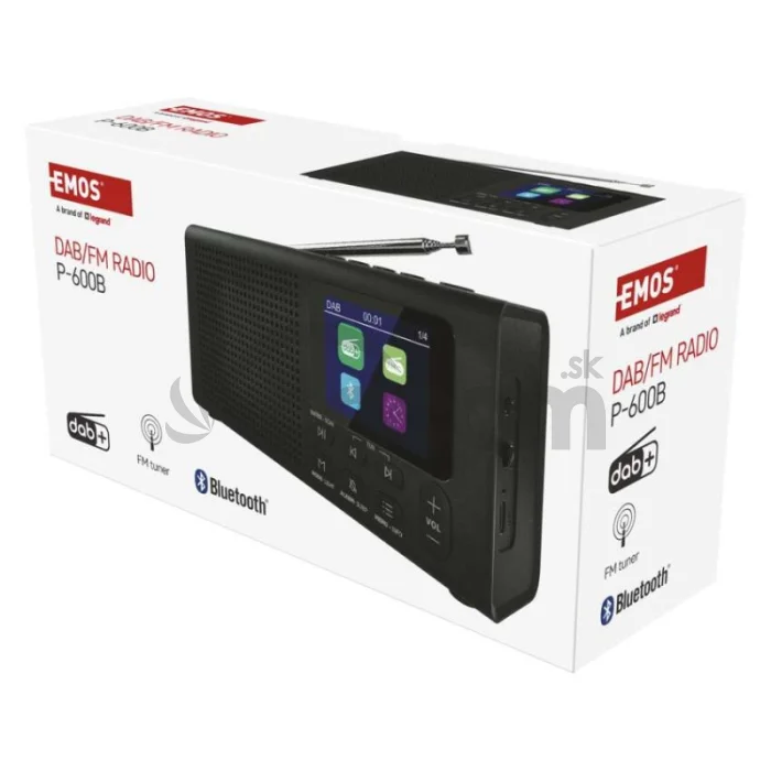 Prenosné rádio s Bluetooth P-600B, DAB / DAB+ / FM, čierne