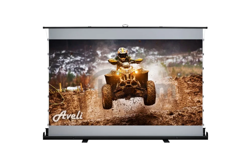 Plátno AVELI PREMIUM,floor up manual,black,221x124(16:9) 100"
