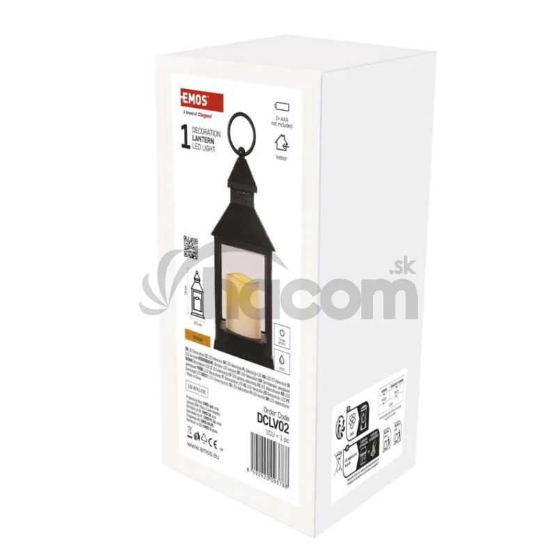 LED dekorácia – lampáš antik čierna blikajúca, 3x AAA, vnútorný, vintage, časovač