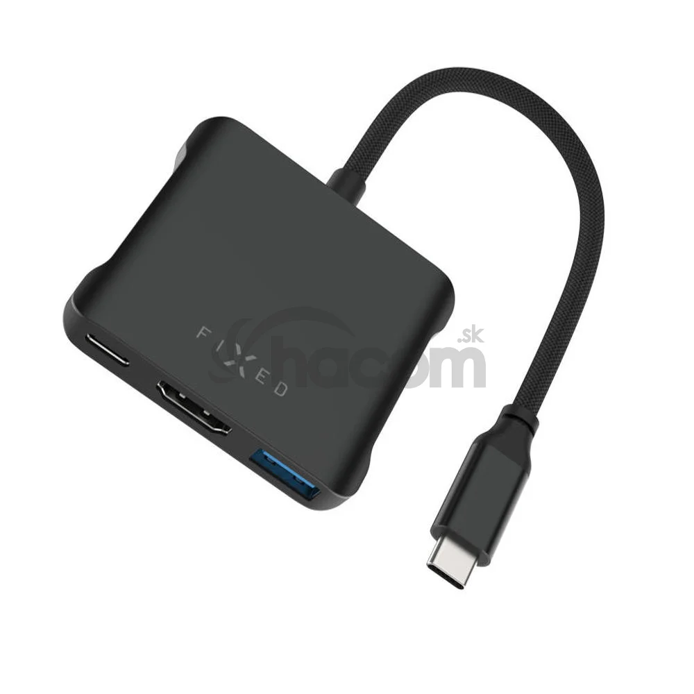 5-port hliníkový USB-C FIXED HUB, 140W, PD3.1