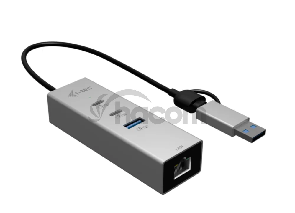 i-tec USB-C/USB-A Metal HUB 3 (2x USB-C, 1x USB-A) Port + 2.5GLAN