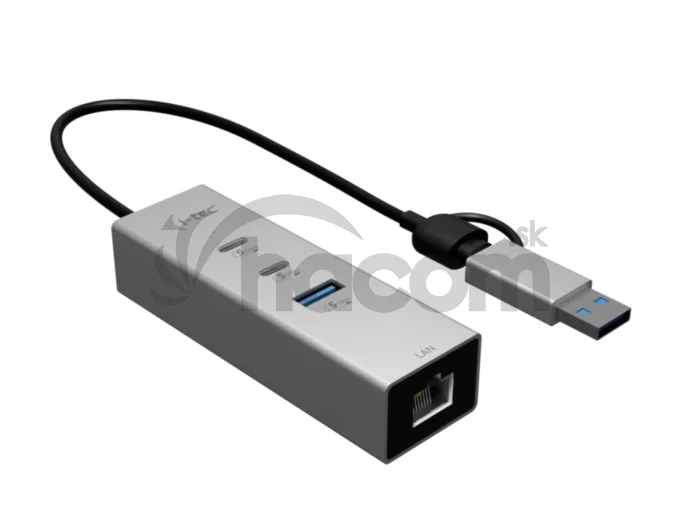 i-tec USB-C/USB-A Metal HUB 3 (2x USB-C, 1x USB-A) Port + 2.5GLAN