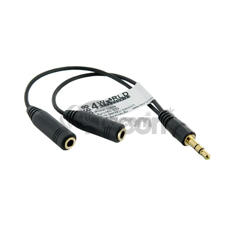 4World Audio Rozdvojka 3,5mm - 2x 3.5mm Black M/F 06868-OEM