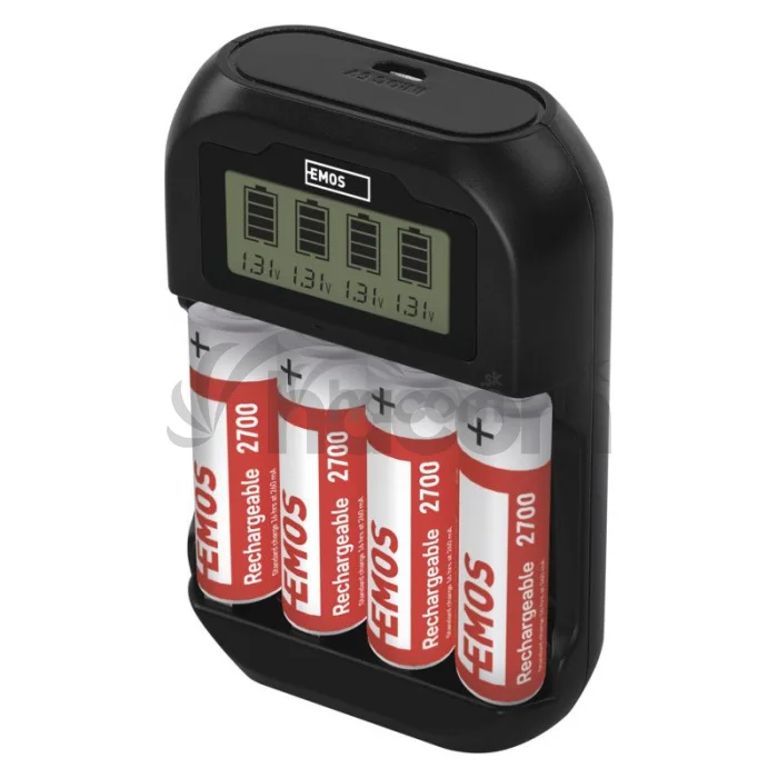 EMOS Inteligentná nabíjačka BCN-41D + 4xAA 2700mAh N9331