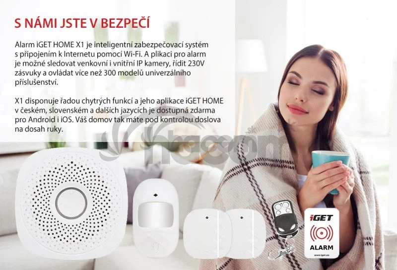 iGET HOME X1 - Inteligentný Wi-Fi alarm, v aplikácii aj ovládanie IP kamier a zásuviek, Android, iOS HOME X1