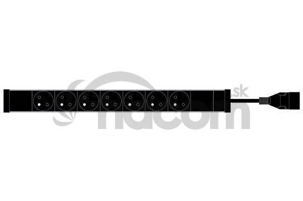 MAXBERT PDU 7x230V, 1U, 19'' čierna farba