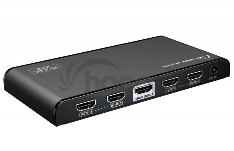 PremiumCord HDMI 2.0 splitter 1-4 porty, 4K x 2K/60Hz, FULL HD, 3D, čierny khsplit4f