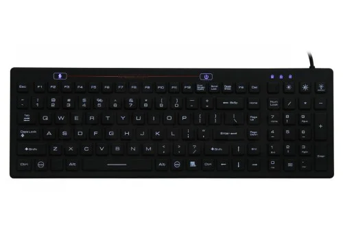 SK312BL – Priemyselná silikónová antibakteriálna klávesnica podsvietená, CZ, USB, IP68