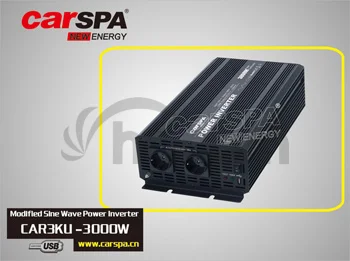 Menič napätia Carspa CAR3KU-24 24V/230V+USB 3000W, modifikovaná sínus