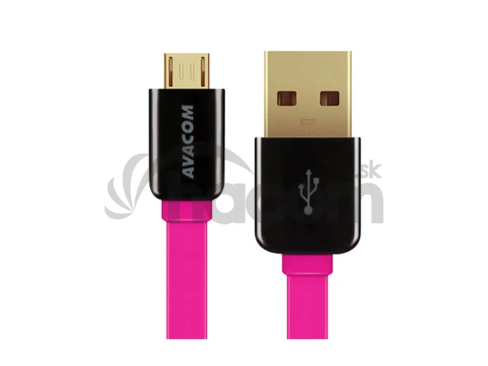 Kábel AVACOM MIC-40P USB - Micro USB, 40cm, ružová