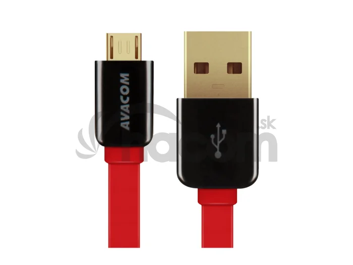 Kábel AVACOM MIC-40R USB - Micro USB, 40cm, červená