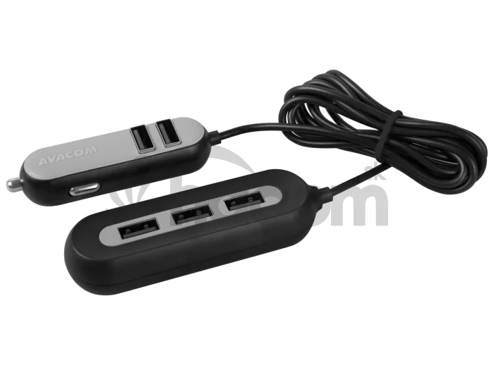 AVACOM CarHUB nabíjačka do auta 5x USB výstup, čierna