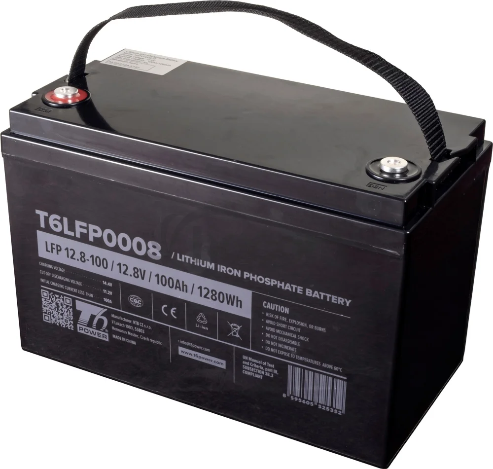 Batéria T6 Power LiFePO4, 12.8V, 100Ah, 1280Wh, Bluetooth, T16