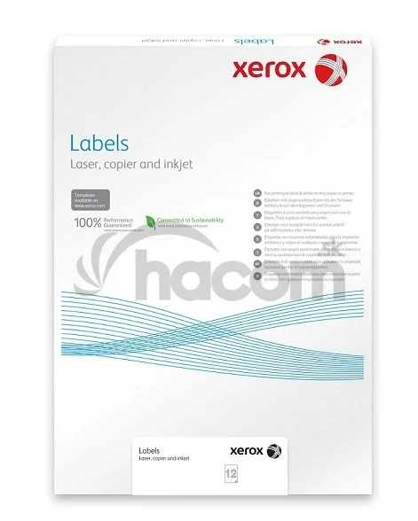 Xerox PNT Label - Gloss White PaperBack A4 100 lis