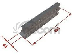 Vyväzovací panel 1U 19" obojstranná plast. lišta