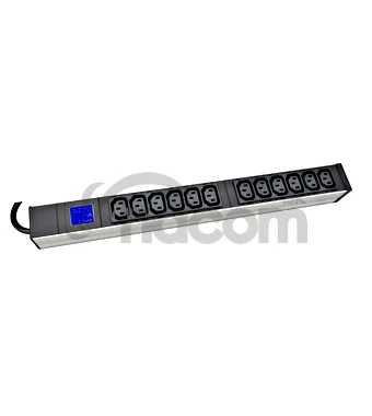 PDU IT METER, integr.merenie, 12x C13, Al, 19", 1U, RAL 7035