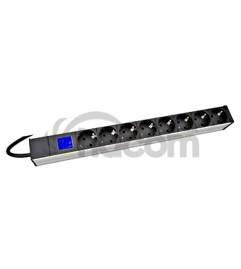 PDU IT METER, integr.merenie, 8x Schuko, Al, 19", 1U, RAL 7035