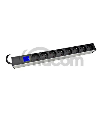 PDU IT METER, integr.merenie,8x CSN,Al, 19", 1U, RAL 7035