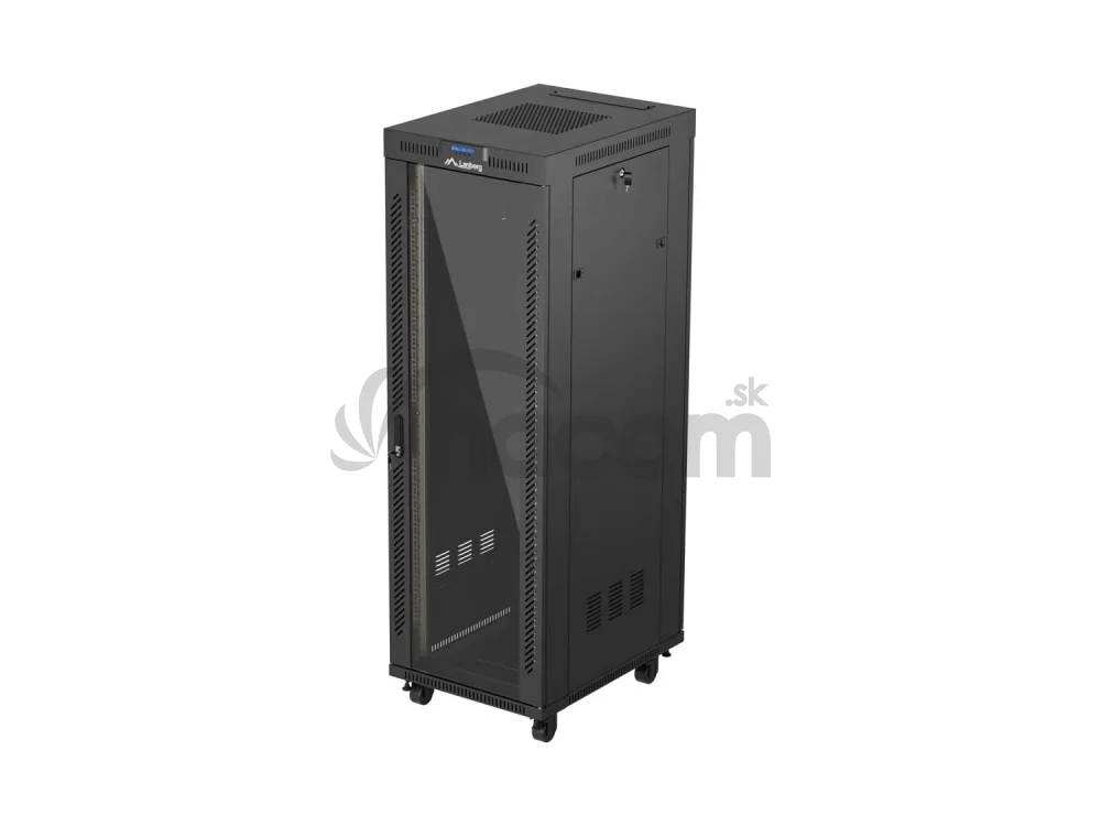 LANBERG 19" VOĽNE STOJÚCA RACKOVÁ SKRIŇA 37U/600X800 (FLAT PACK) S PRESKLENÝMI DVERAMI LCD ČIERNA