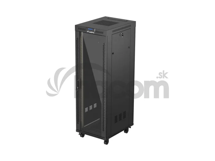 LANBERG 19" VOĽNE STOJÚCA RACKOVÁ SKRIŇA 37U/600X800 (FLAT PACK) S PRESKLENÝMI DVERAMI LCD ČIERNA