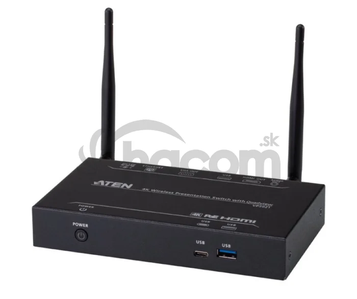 ATEN 4K Bezdrôtový prezentačný prepínač, QuadView
