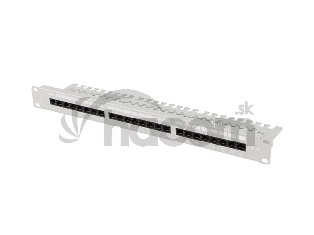 LANBERG PATCH PANEL 24 PORTOV 1U 19" CAT.5E UTP S POLICIOU ŠEDÝ