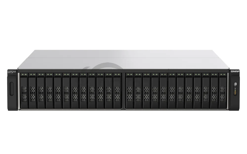 QNAP TS-h2490FU-7302P-64G (AMD EPYC, ZFS, 64GB ECC RAM, 24x 2,5" U.2, 2x 2,5GbE, 4x 25Gb SFP28)