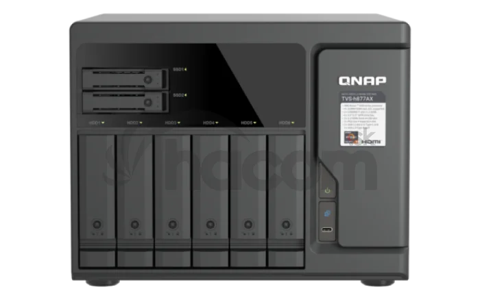 QNAP TVS-h877AX-R5-16G (AMD Ryzen 5, 16GB DDR5 RAM, 6x 3,5" + 4x 2,5", 3x PCIe, 2x 2,5GbE, 2x 10GbE)