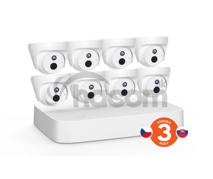 Tenda K8P-4CR - PoE kamerový set 4Mpx, 8CH NVR + 8x IP kamera 4Mpx IP67, zvuk, web. rozhranie, CZ app