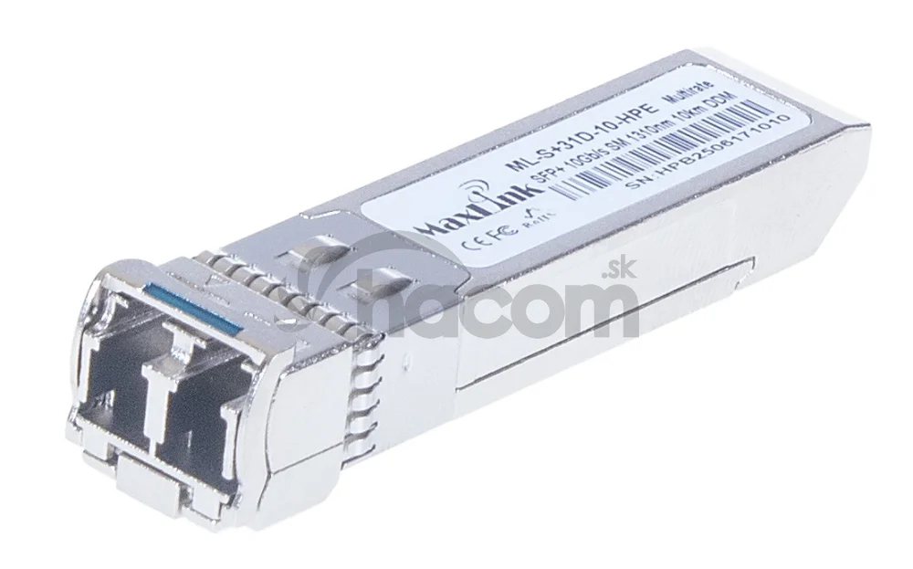 MaxLink 10G SFP+ optický modul HP, SM, 1310nm, 10km, 2x LC konektor, DDM, HPE kompatibilný