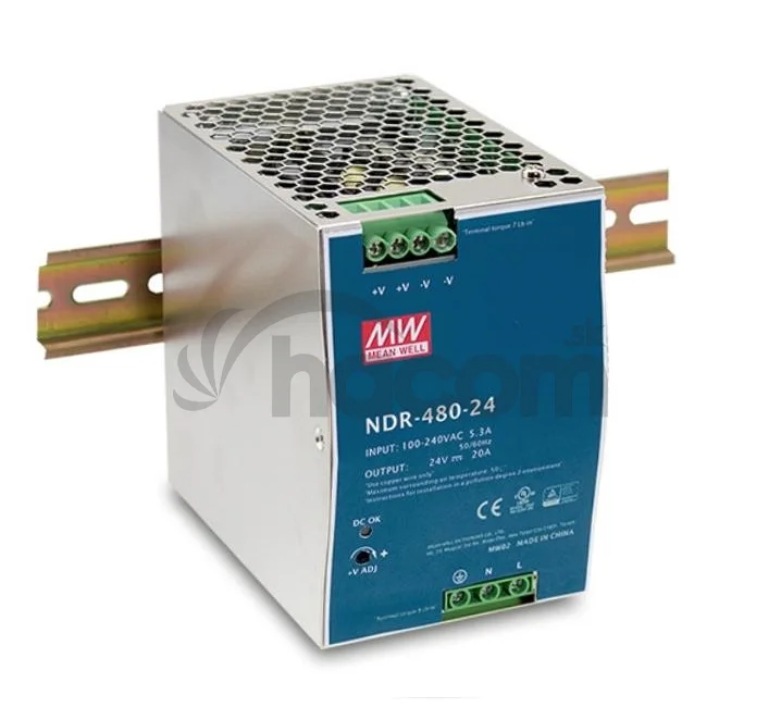 MEANWELL - NDR-480-48 - Priemyselný napájací spínaný zdroj 48V 480W na DIN