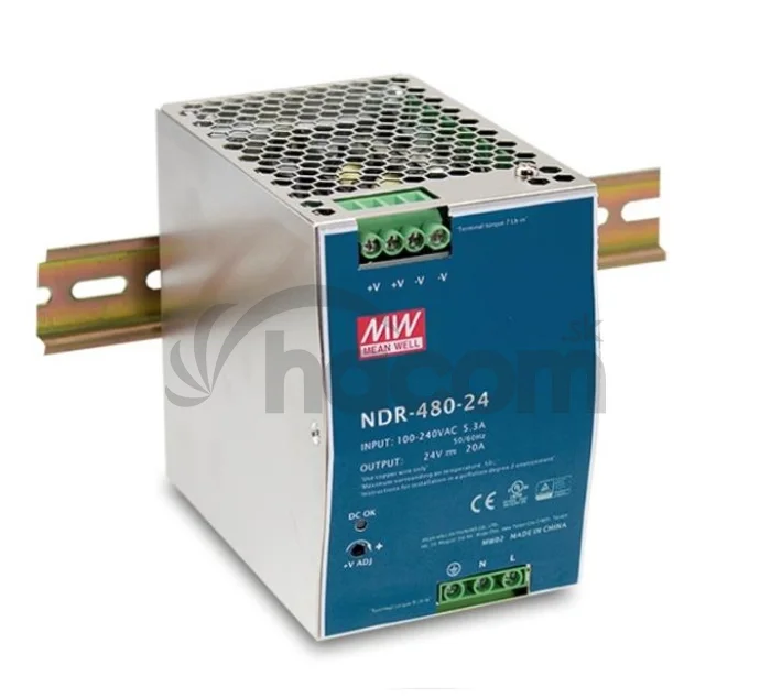MEANWELL - NDR-480-48 - Priemyselný napájací spínaný zdroj 48V 480W na DIN