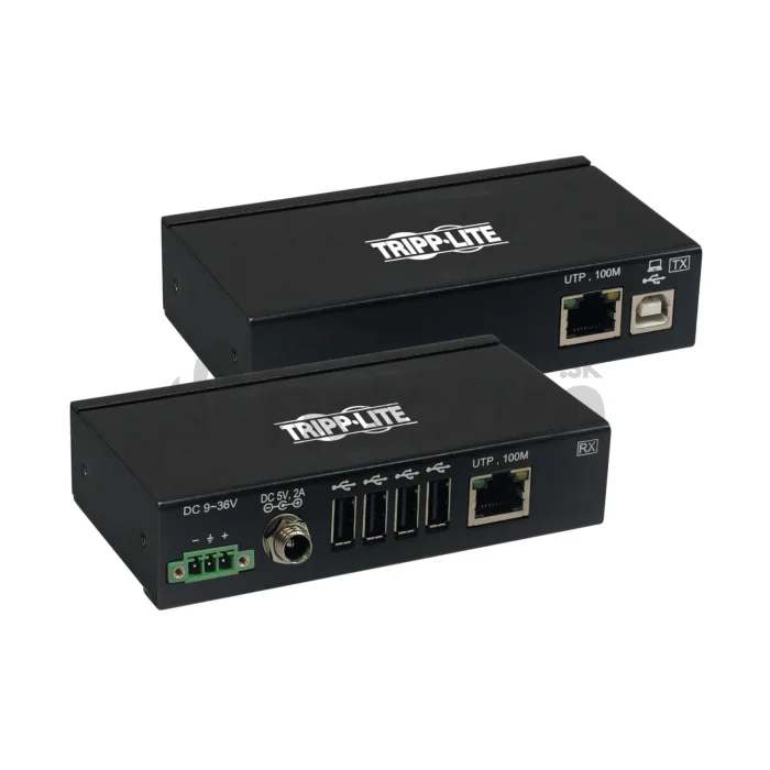 Extender, 4-port USB 2.0 cez Cat6, ESD ochrana, PoC, priemyselný, možnosť montáže, 100mm