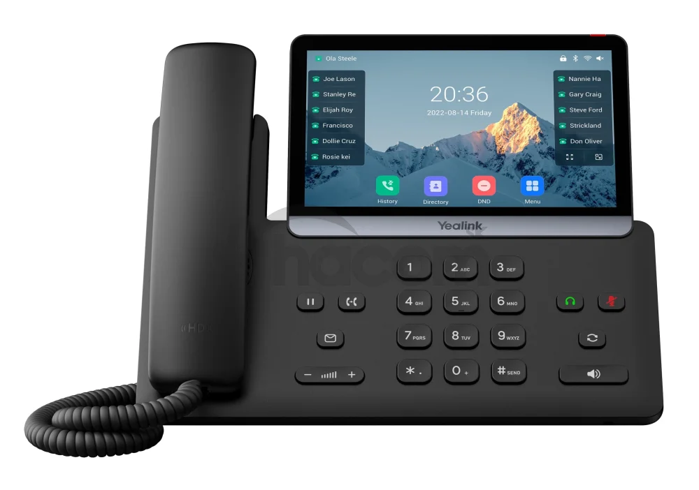 Yealink SIP-T77U SIP telefón, PoE, 16 SIP účtov, 7" bar. LCD, GigE, 2x USB