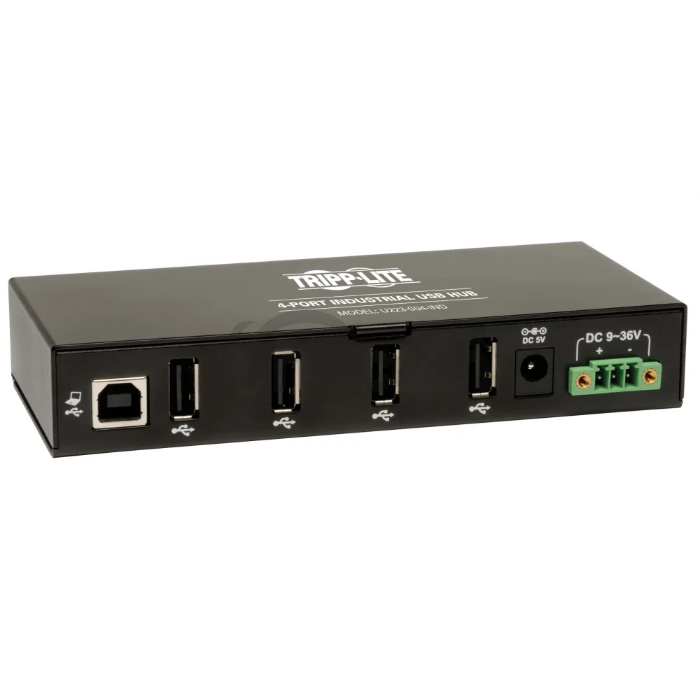 Rozbočovač 4x USB 2, priemyselný, odolnosť ESD 15kV, kovové púzdro, možnosť montáže