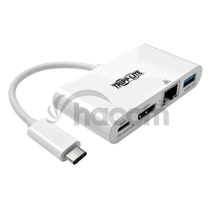 Mini dokovacia stanica USB-C/HDMI, USB 3.0, GbE, 60W nabíjanie, HDCP, biela