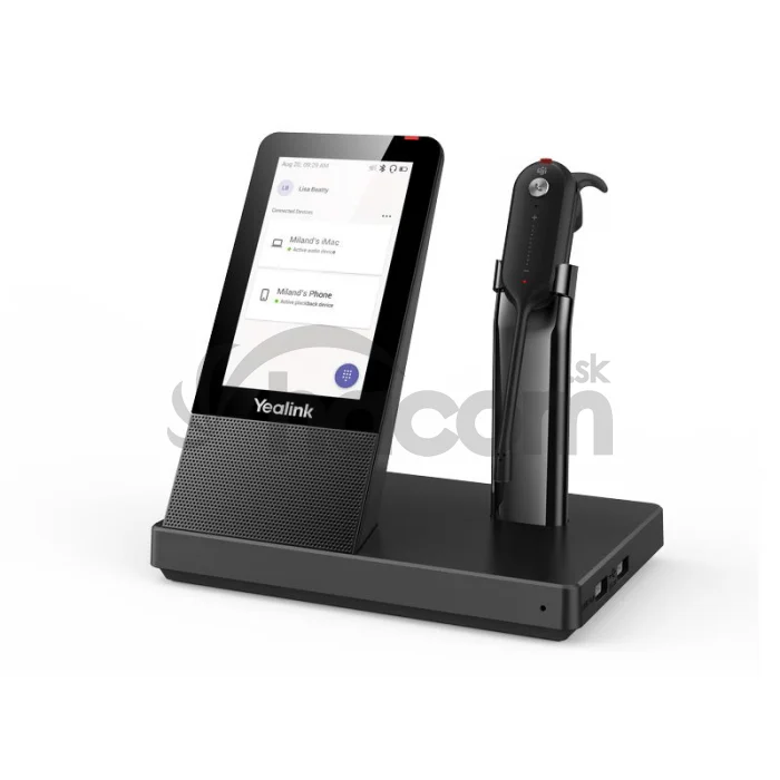 Yealink WH67 DECT základňa s dotykovým LCD as náhlavnou súpravou do jedného ucha pre Teams